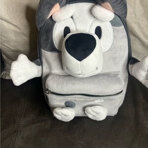 Loungefly Gray and White Plush Backpack
